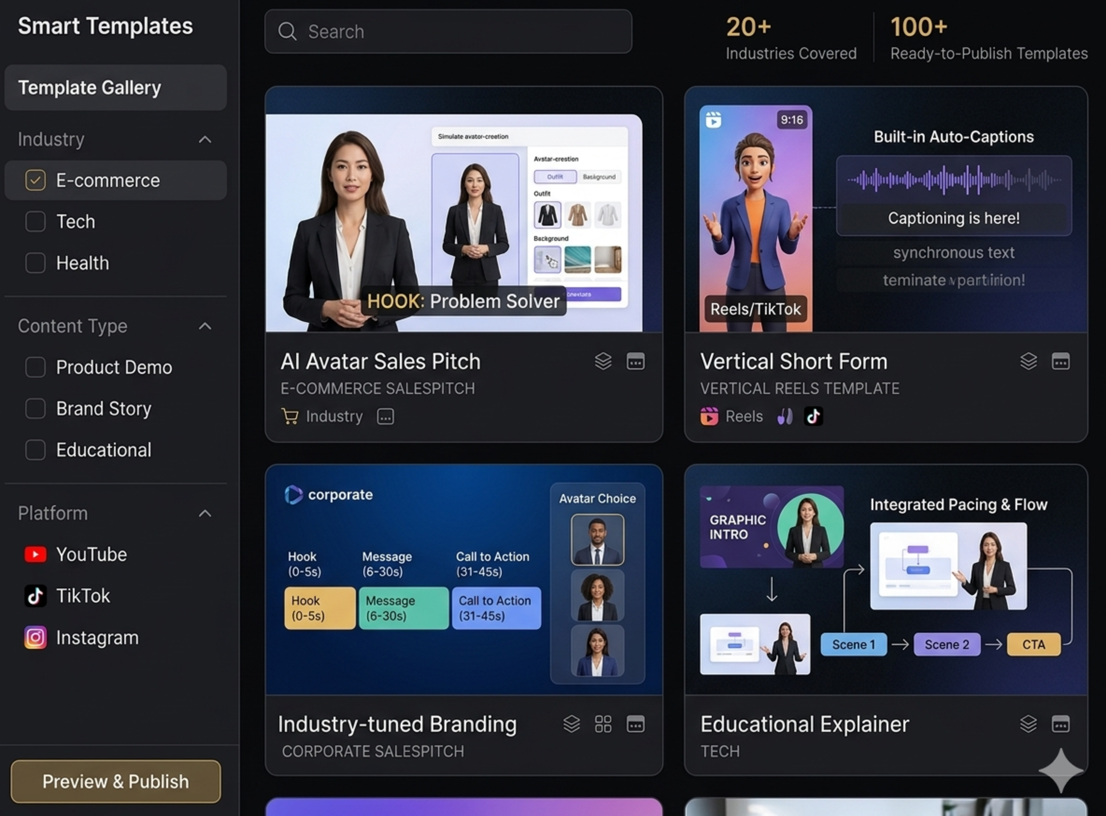 Smart templates dashboard and template gallery graphic